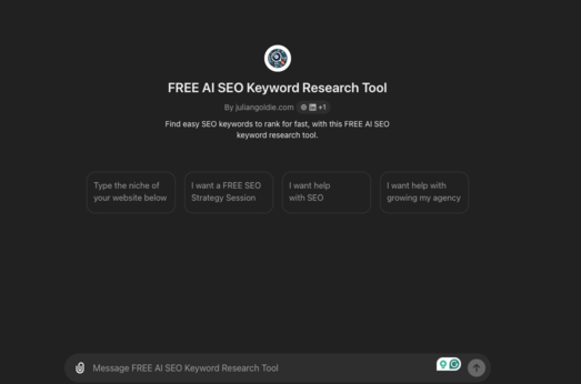 ChatGPT - Ferramenta gratuita de pesquisa de palavras-chave de SEO com IA  