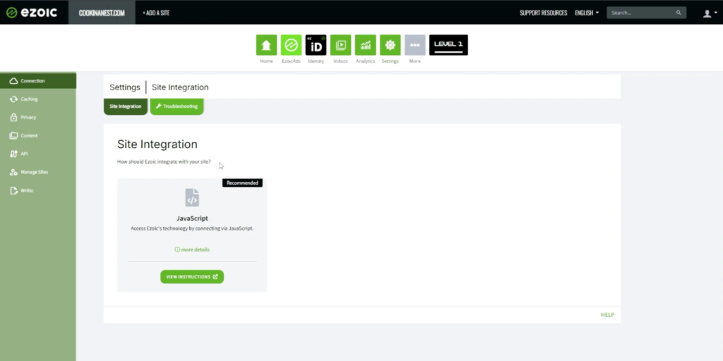 New Ezoic JavaScript Integration