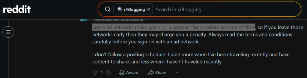 Mediavine 1 year Contract Reddit Review
