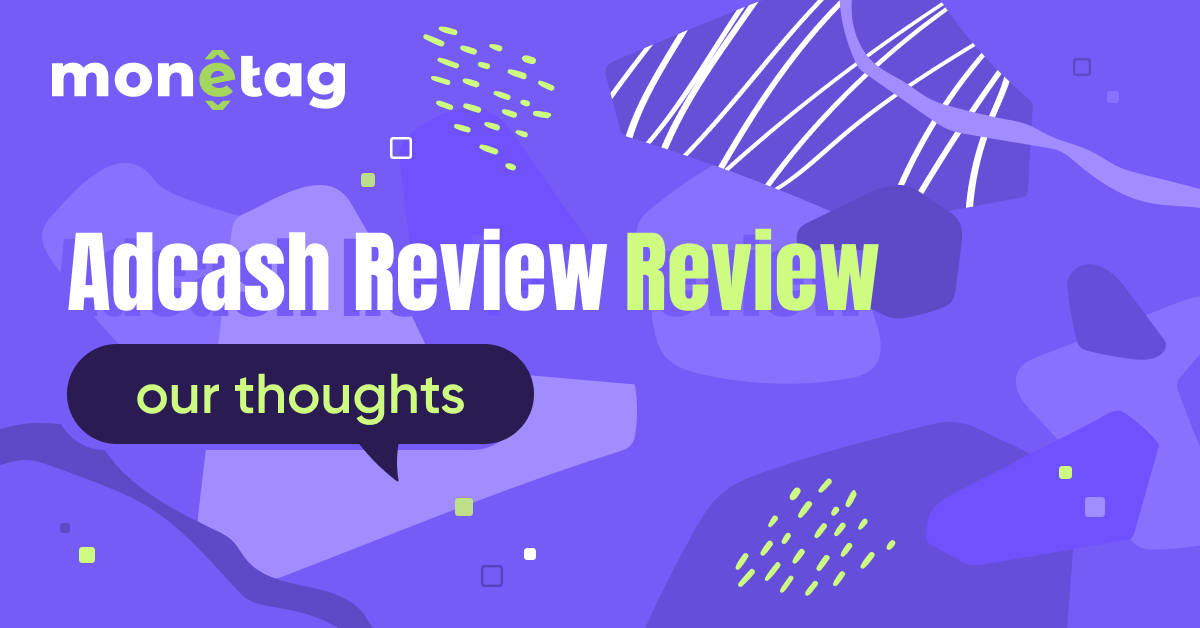 Monetag - AdCash review 2026 showing CPM rates, earnings potential and Monetag alternative