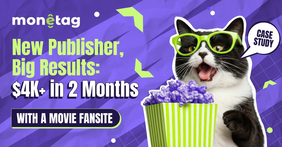 Monetag - movie fansite monetization case study with 1.5M+ impressions and Popunder results