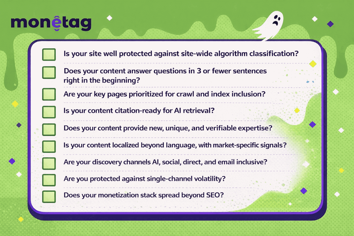 Monetag - 2026 SEO checklist for discovery, indexing, and AI retrieval