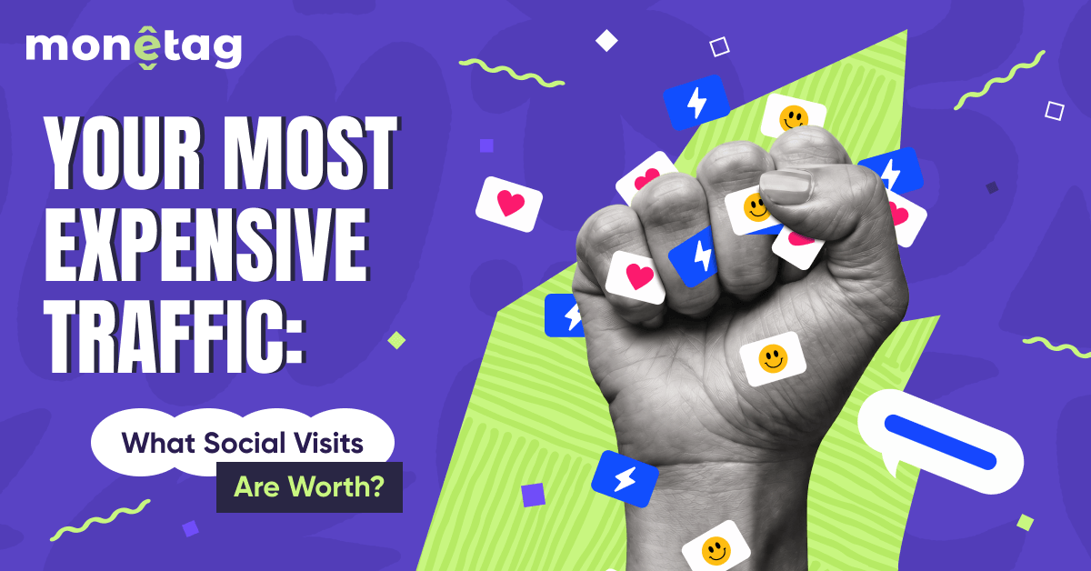Monetag - social traffic analysis showing three times higher CPM than other website visits